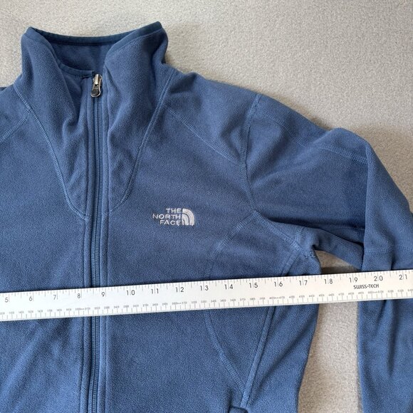 The North Face Jacket Womens Small Blue TKA 100 Fleece Full Zip Hoodie Thumbhole - Picture 3 of 16